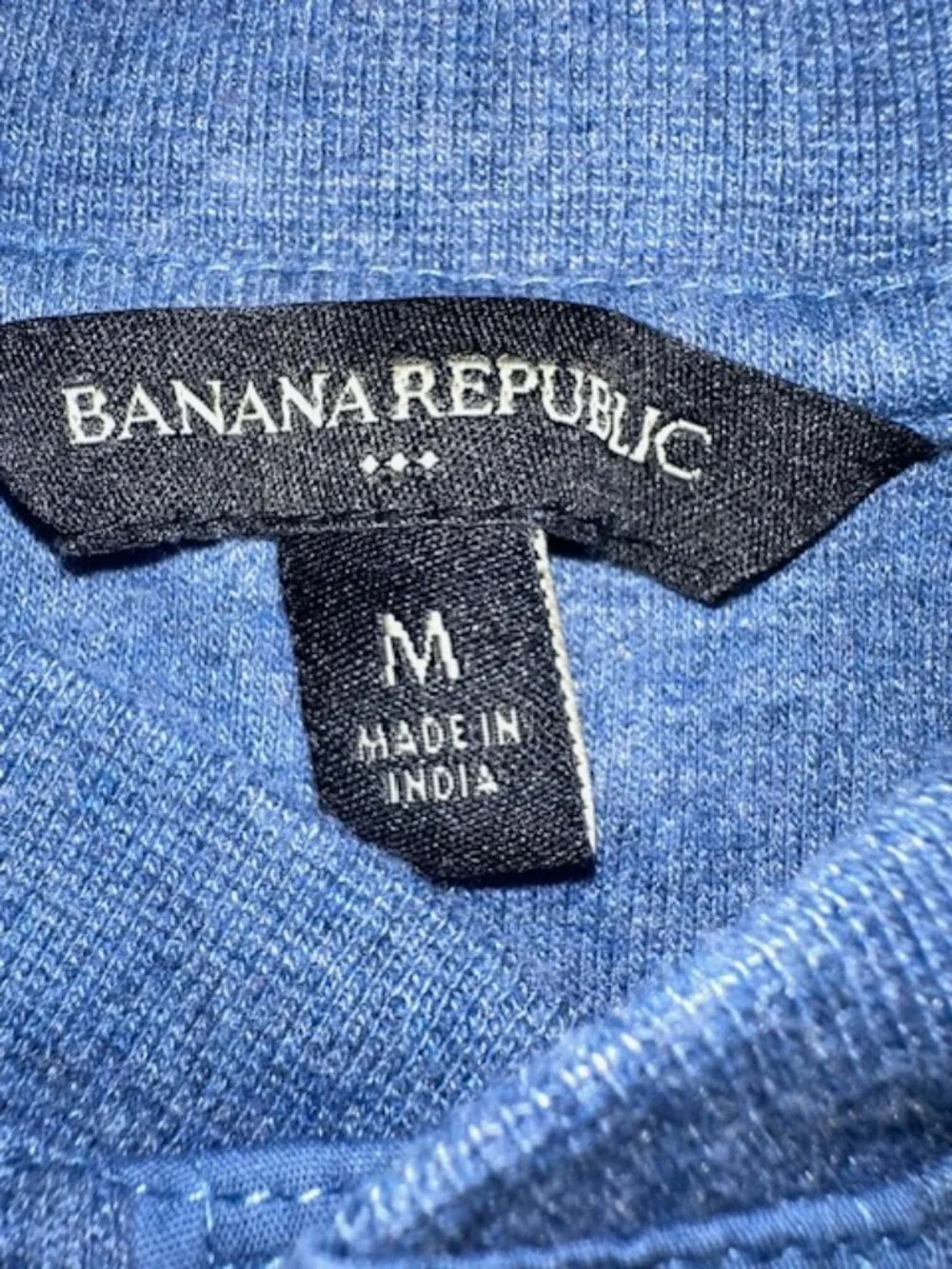 Banana Republic Henley Shirt Size Medium Blue Heather Long Sleeve  Slim Fit